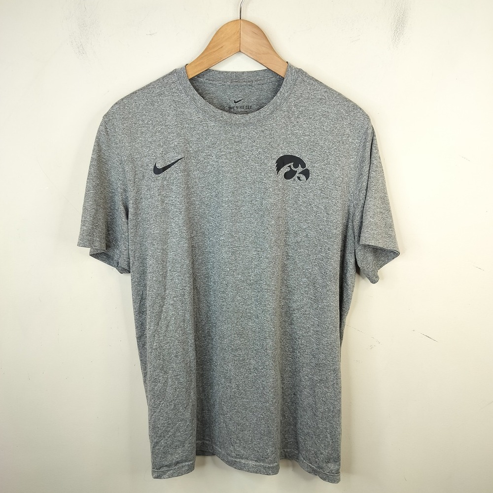 Nike Iowa Hawkeyes T-Shirt Mens Large Dri-Fit College Gray